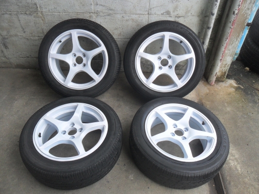 ล้อแม็ก 16นิ้ว 4รู100 พร้อมยาง 195/55R16ปี11 สวยๆ 4 ล้อ ราคา 5500 บาท