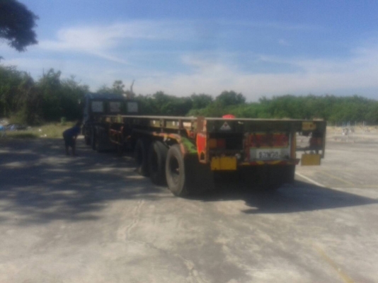 หางพ่วงเทเลอร์พื้นเรียบ 3 เพลา ต่ออู่ ส.สุชัย ยาว 12.40 แบบสามเพลาแท้