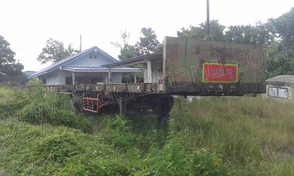 หางพ่วงเทเลอร์พื้นเรียบ 3 เพลา ต่ออู่ ส.สุชัย ยาว 12.40 แบบสามเพลาแท้