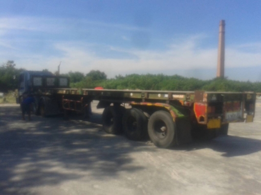 หางพ่วงเทเลอร์พื้นเรียบ 3 เพลา ต่ออู่ ส.สุชัย ยาว 12.40 แบบสามเพลาแท้