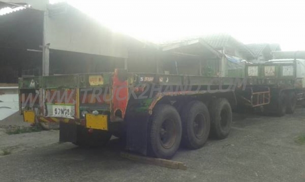 หางพ่วงเทเลอร์พื้นเรียบ 3 เพลา ต่ออู่ ส.สุชัย ยาว 12.40 แบบสามเพลาแท้