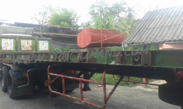 หางพ่วงเทเลอร์พื้นเรียบ 3 เพลา ต่ออู่ ส.สุชัย ยาว 12.40 แบบสามเพลาแท้