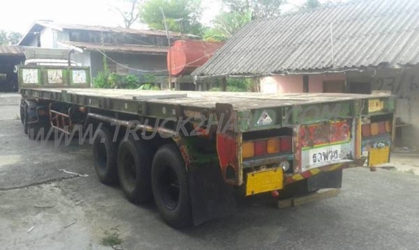 หางพ่วงเทเลอร์พื้นเรียบ 3 เพลา ต่ออู่ ส.สุชัย ยาว 12.40 แบบสามเพลาแท้