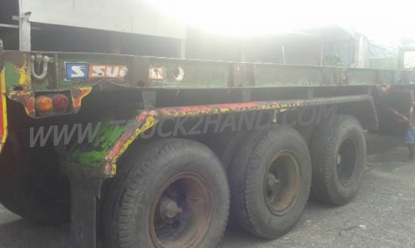 หางพ่วงเทเลอร์พื้นเรียบ 3 เพลา ต่ออู่ ส.สุชัย ยาว 12.40 แบบสามเพลาแท้