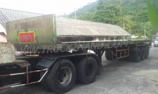 หางพ่วงเทเลอร์พื้นเรียบ 3 เพลา ต่ออู่ ส.สุชัย ยาว 12.40 แบบสามเพลาแท้