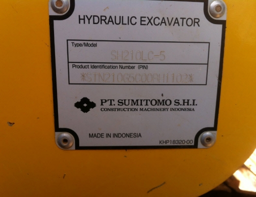 ขายด่วน รถขุดซูมิโตโม รุ่น SH210LC-5 พร้อมใช้