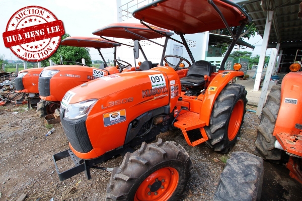 AUC 7 Code 091  รถแทรกเตอร์ KUBOTA L3608  ราคา เริ่มต้นการประมูล 320,000 บาท