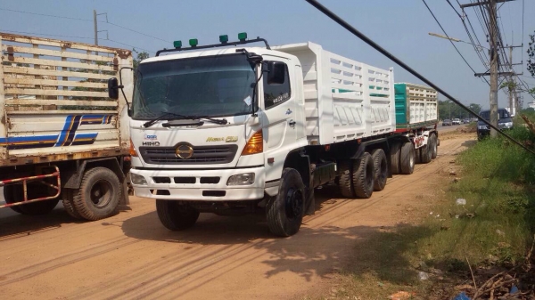 ขายรถสิบล้อพ่วง HINO mega เครื่อง 320 แรง ปี 48 ดัมพ์แม่ลูก