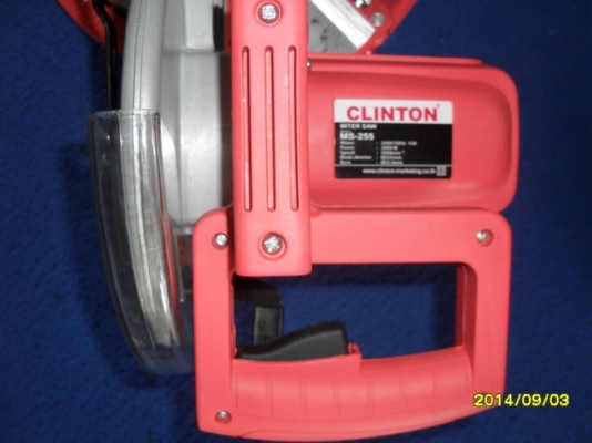 เลื่อยแท่น วงเดื่อน ปรับองศาได้  ปรับมุมเฉียงได้ ใบตัด 10 นิ้ว CLINTON กำลัง  2000 WATT สไลท์ได้