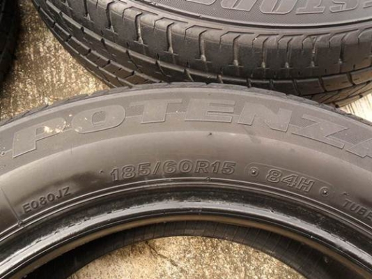 ขายยาง บริดสโตน Bridgestone-Potenzaขนาด185/60ขอบ15นิ้ว ปี10 เส้นละ350บาท(4 เส้น=1200บ)