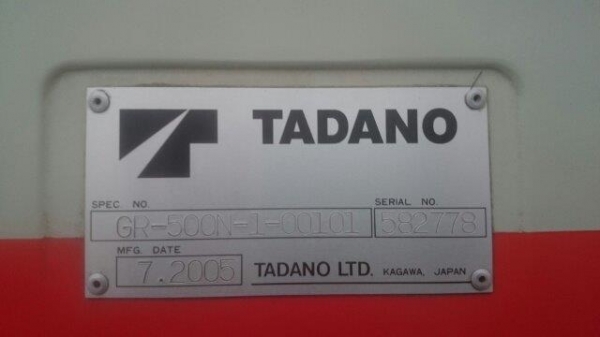 ขายรถเครน TANADO GR500N-1 S/N 582778 YEAR 2005 ราคา 15400000 ขายรถเครน TANADO GR500N-1 S/N 582778 YEAR 2005 ราคา 15400000