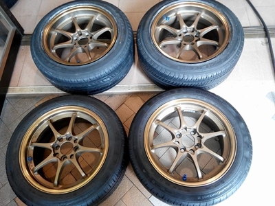 ล้อCE28 ขอบ15 กว้าง น7/40 ล8/28 4/100 พร้อมยาง 185/55 195/55 ปี11