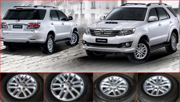 ล้อ ฟอจูนเนอร์ขอบ17พร้อมยาง Bridgestone  ปลายปี12 ลงพื้นใช้งานปี13