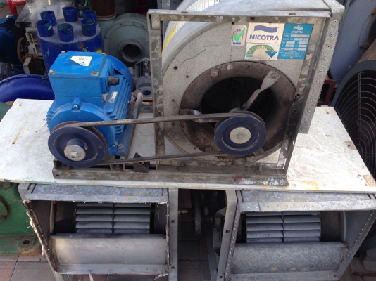 ขายโบวเวอร์ดูดอากาศ Nicotra พร้อมมอเตอร์ Western 5 HP. 380V  สภาพสวย พร้อมใช้งาน มี 3 ชุดครับ