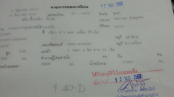 10ล้อดั้ม300แรง(เดิม240แรง) ISUZU FXZ23NFY ปี2533 วางเครื่อง6HK1 300แรงต้วใหม่ รถสวยมาก..มีระบบลาก เล่มพร้อม..