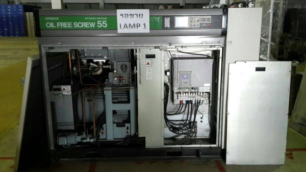 ขายโคตรถูก ปั๊มลมสกรูไร้น้ำมัน Hitachi oil free 75 hp ของใหม่เอี่ยม