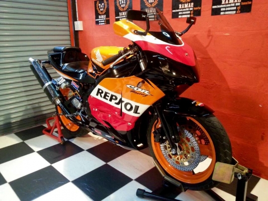 T&amp;T BIKE RAMA2 ขายด่วนเพียง 67500 ฿HONDA CBR400 แฟริ่งRC212 REPSOL ทะเบียนแท้โอนขนส่ง ภาษี พรบ.58 เลข8 สวยๆสีสวยใหม่กริป