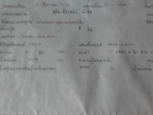 ขายรถ6ล้อดั้มหน้ายาวเครื่อง6BD1เฟื่องท้ายปรอย200ทะเบียนพร้อม
