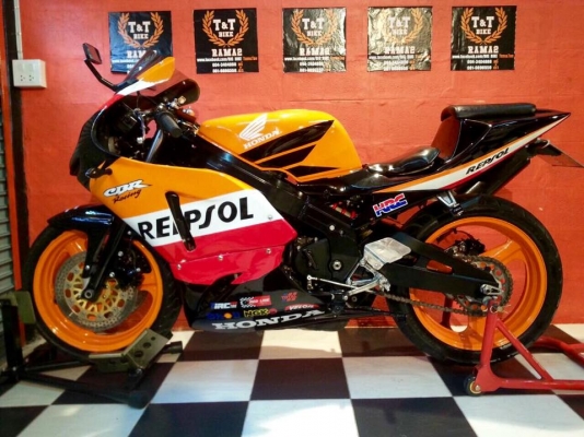 T&amp;T BIKE RAMA2 ขายด่วนเพียง 67500 ฿HONDA CBR400 แฟริ่งRC212 REPSOL ทะเบียนแท้โอนขนส่ง ภาษี พรบ.58 เลข8 สวยๆสีสวยใหม่กริป