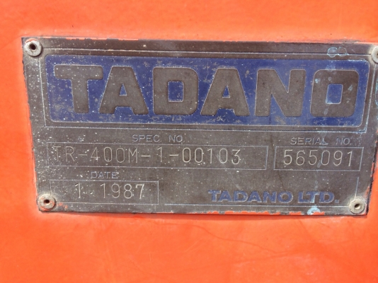 ต้องการขายรถเครนด่วน ! รถเครน TADANO TR400M1