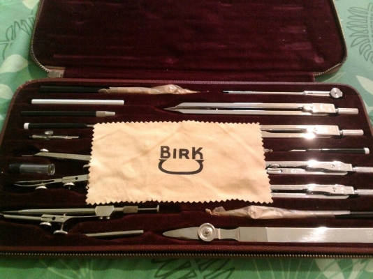 ชุดเครื่องมือเขียนแบบวินเทจ birk made in germany สภาพใหม่เก่าเก็บพร้อมเคสเดิม ของแท้