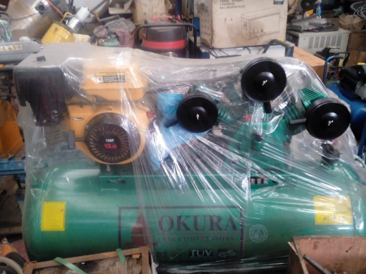 ขายปั๊มลม 300 ลิตร 5 HP ติดตั้งเครื่องยนต์ 13 HP จัดส่งได้ทั่วประเทศ