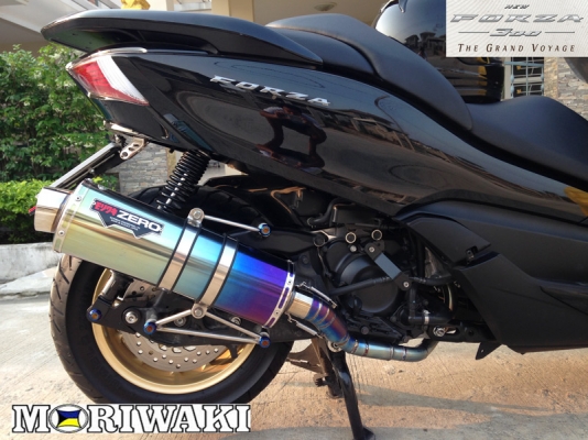 ((ขาย)) ท่อ Moriwaki Zero พร้อมคอ ไทเทเนี่ยม สีรุ้งHonda  Forza 300