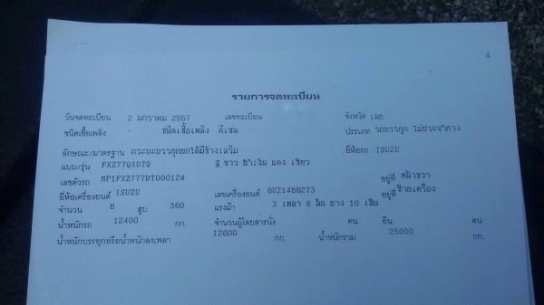 ขายดาว์นรถพ่วง Isuzu 360 รถได้ 10 เดือน ไมล์ 74,xxx กระบะเหล็กดัมพ์อู่ขอนแก่น