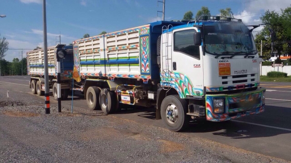 ขายดาว์นรถพ่วง Isuzu 360 รถได้ 10 เดือน ไมล์ 74,xxx กระบะเหล็กดัมพ์อู่ขอนแก่น