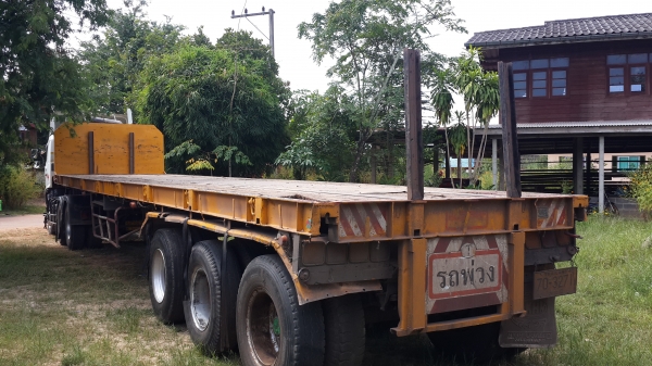 ขายดาวน์หัวลากHINO MEGA320พร้อมหางพื้นเรียบสามเพลาราคาโทร0843923995