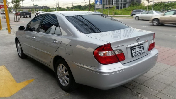 TOYOTA CAMRY ปี 2004 ตัว TOP สุด รถสวย ARIBAG 4 ใบ เบาะหนังปรับไฟฟ้า ล้อ MAX แอร์เย็น ภายในลายไม้สวย เครื่อง ช่วงล่างดี หน้าหลังเดิมๆ ภายในสภาพสวย รถพร้อมใช้งาน สีสวย จัดไฟแนนได้