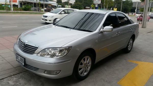 TOYOTA CAMRY ปี 2004 ตัว TOP สุด รถสวย ARIBAG 4 ใบ เบาะหนังปรับไฟฟ้า ล้อ MAX แอร์เย็น ภายในลายไม้สวย เครื่อง ช่วงล่างดี หน้าหลังเดิมๆ ภายในสภาพสวย รถพร้อมใช้งาน สีสวย จัดไฟแนนได้