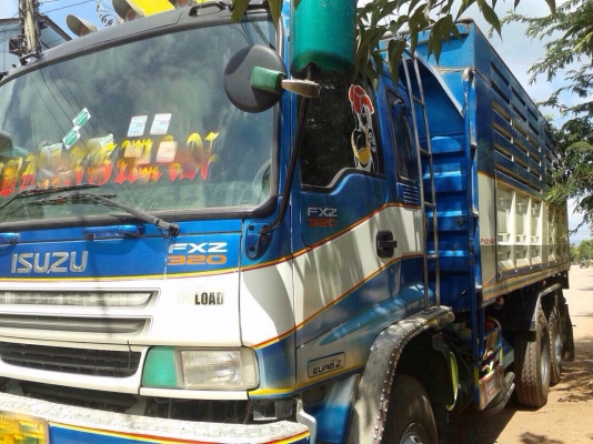 ขายรถบรรทุกพ่วงดัมพ์ ISUZU เครื่อง 320 แรง ปี 51 ลูก 3 เพลา กระบะดัมพ์เหล็กอู่เอสที ทะเบียนพร้อ