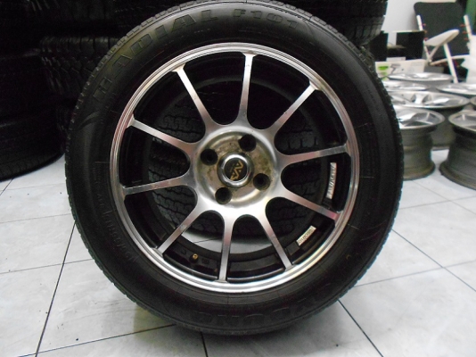 ขายล้อแม็กแต่งขอบ 15(4/100)พร้อมยาง 195/55/15 ปี 08,11 พร้อมใช้ 1 ชุด 4,900.-**NET**