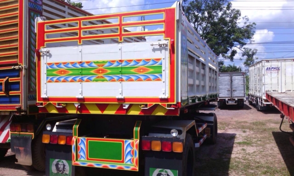 ขายลูกพ่วงกระบะเหล็กดัมพ์อู่สามมิตร ทำสี 2 เพลา ทะเบียนพร้อม