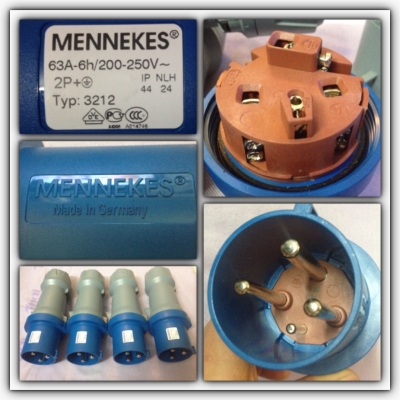 ขาย ปลั๊กอุสาหกรรม 220V, 63A, 3P+E เยอรมัน จำนวน 4 ตัว