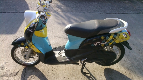 Fino ดำเหลืองฟ้า ปี 56 เครื่องแนน ชุดสีสวยกิ๊บ พร้อมใช้สุดๆ ชุดโอนพร้อม