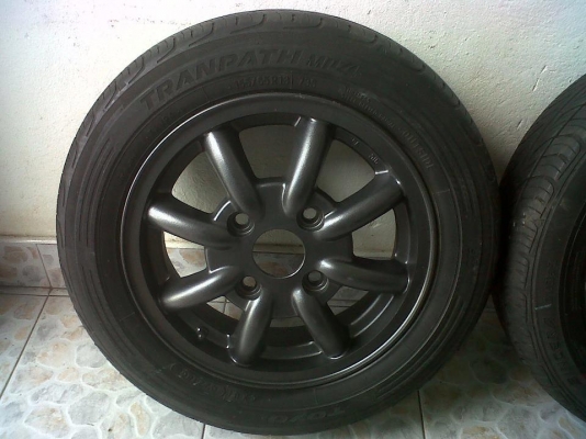 ขายล้อกล้วยญี่ปุ่นแท้ 13" 4รู 110 พร้อมยางเต็ม ราคาถูก