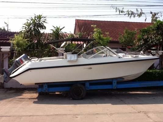 ขายเรือไฟเบอร์ 22  ฟุตพร้อมใช้ มีทะเบียน