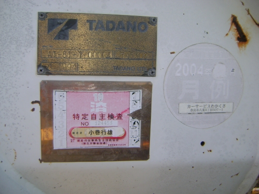 ขายกระเช้า TADANO   ตามภาพ  ราคา  52,000  บาท