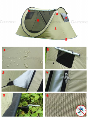 เต็นท์สปริงขนาด 2 - 3 คน(ภายในเคลือบกันแสงยูวี) เต็นท์สปริงขนาด 2 - 3 คน(ภายในเคลือบกันแสงยูวี)