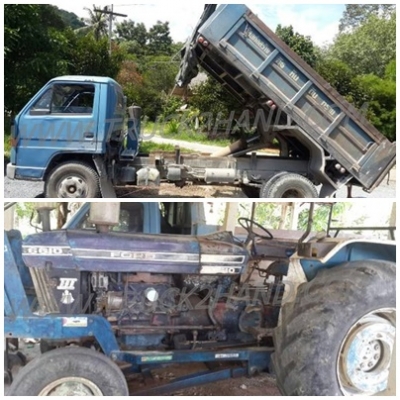 รถบรรทุก 6 ล้อ ISUZU Npr และ รถไถฟอร์ด 6610