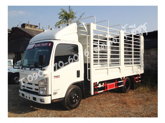 รถบรรทุก ISUZU 6ล้อเล็ก ELF NMR ต่อกระบะคอกแป๊ปน้ำ