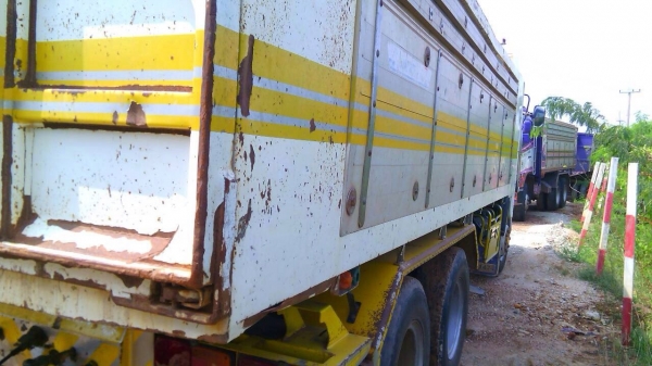 ขายรถสิบล้อพ่วง Hino เครื่อง 344 แรง ปี 53 กระบะมิเนียมดัมพ์แม่ลูกอู่เอสที ลูก 3 เพลา ยาว 6.80 เมตร ยางใหม่ ทะเบียนพร้อม