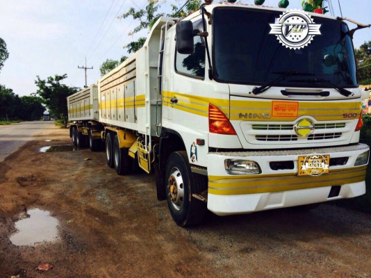 ขายรถสิบล้อพ่วง Hino เครื่อง 344 แรง ปี 53 กระบะมิเนียมดัมพ์แม่ลูกอู่เอสที ลูก 3 เพลา ยาว 6.80 เมตร ยางใหม่ ทะเบียนพร้อม