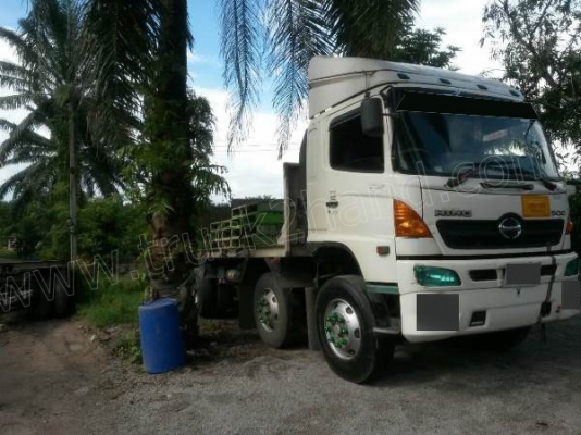 รถบรรทุก 10 ล้อหัวลาก HINO หางสามมิตรพื้นเรียบ รถบรรทุก 10 ล้อหัวลาก HINO หางสามมิตรพื้นเรียบ