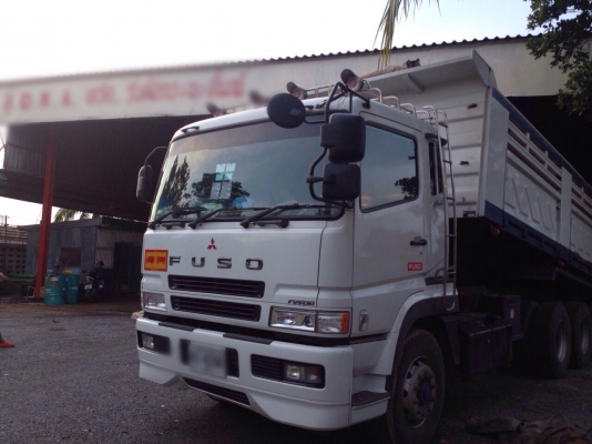 ขาวดาว์นรถพ่วงดัมพ์แม่ลูก Mitsubishi shogun เครื่อง 380 แรง ลูก 3 เพลาแท้ ป้ายแดง 6 เดือน ไมล์ 58,xxx