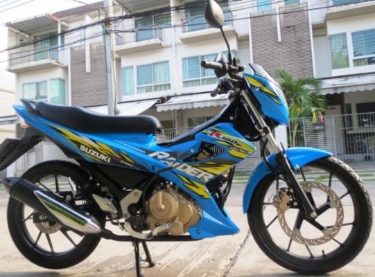 7 เดือน Suzuki Raider R150 ไมล์พันเดียว สีฟ้า อย่างสวย เดิมแท้ดี ไม่มีบิวด์