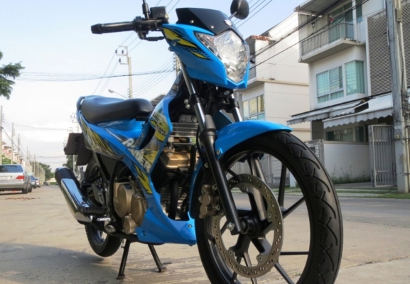 7 เดือน Suzuki Raider R150 ไมล์พันเดียว สีฟ้า อย่างสวย เดิมแท้ดี ไม่มีบิวด์