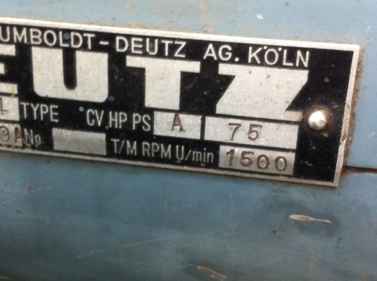 เครื่องยนต์ดีเซล 6 สูบ DEUTZ ขนาด75 แรงม้า ของเยรมัน ระบายความร้อนด้วยอากาศ ติดตั้งบนแท่นสภาพสวยมาก